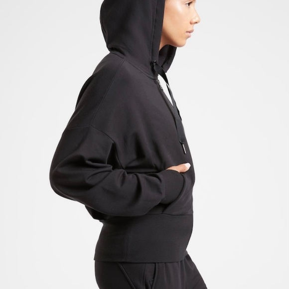 NWT-Athleta Balance Black Sweatshirt, Extra Large - Picture 3 of 8